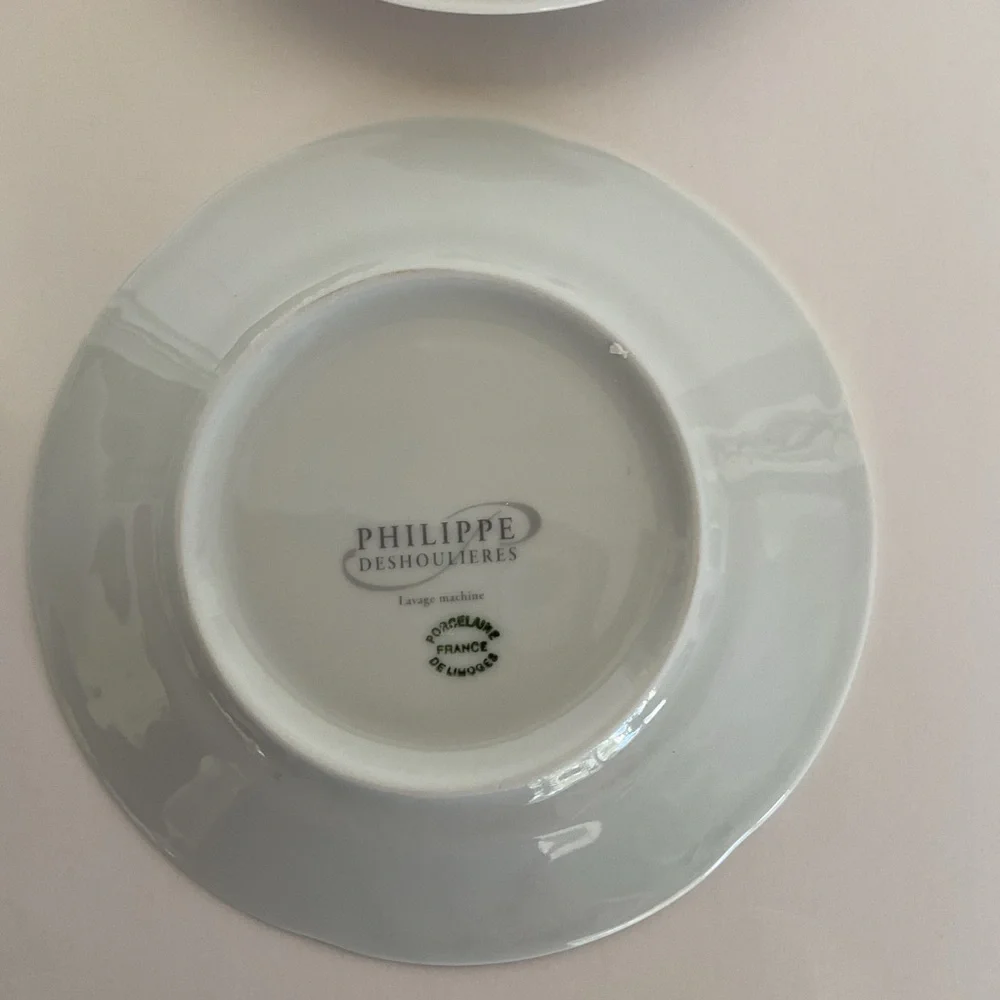 Limoges France set of Philippe Deshoulières Merchants Row Cocktail Plates NWT